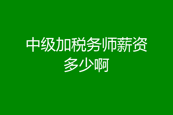 中级加税务师薪资多少啊