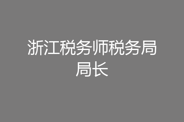 浙江税务师税务局局长
