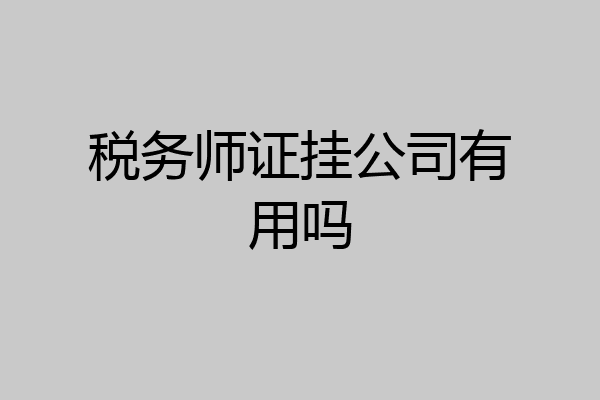 税务师证挂公司有用吗