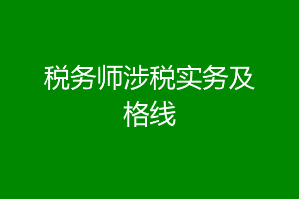 税务师涉税实务及格线