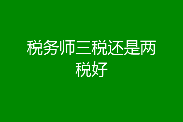 税务师三税还是两税好