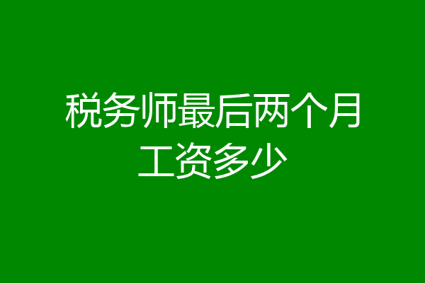 税务师最后两个月工资多少