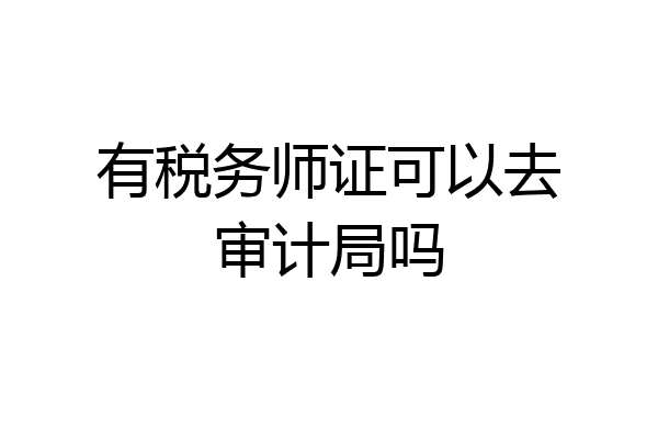 有税务师证可以去审计局吗