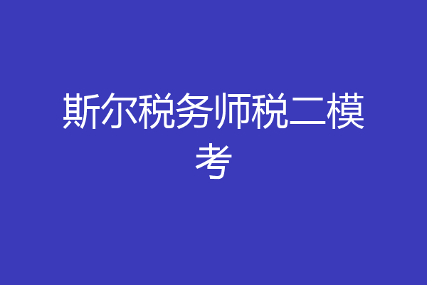 斯尔税务师税二模考