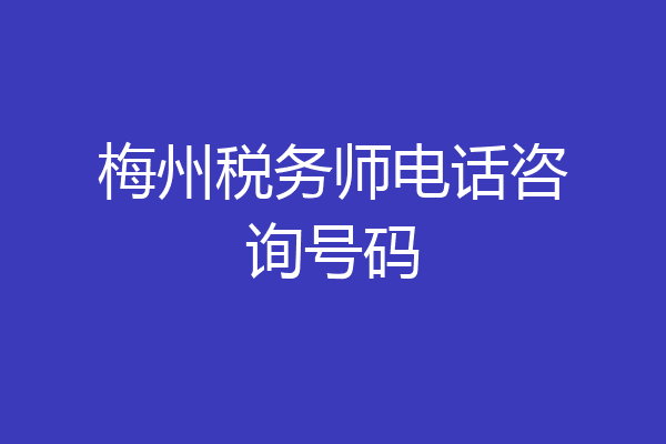 梅州税务师电话咨询号码