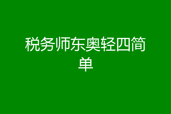 税务师东奥轻四简单