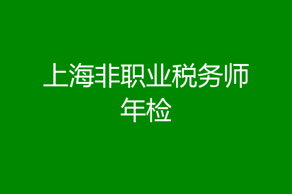 上海非职业税务师年检