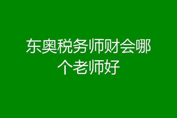 东奥税务师财会哪个老师好
