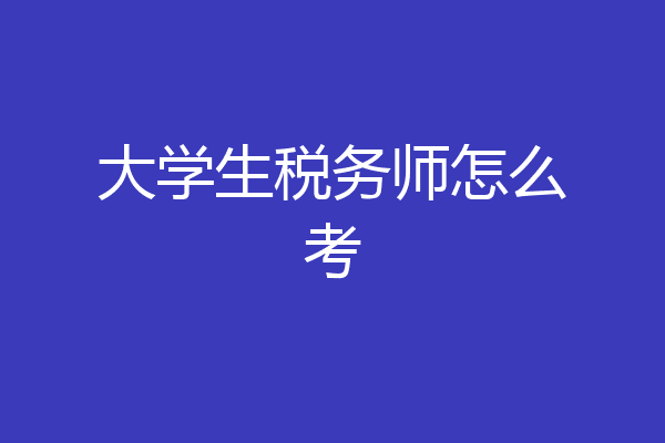 大学生税务师怎么考
