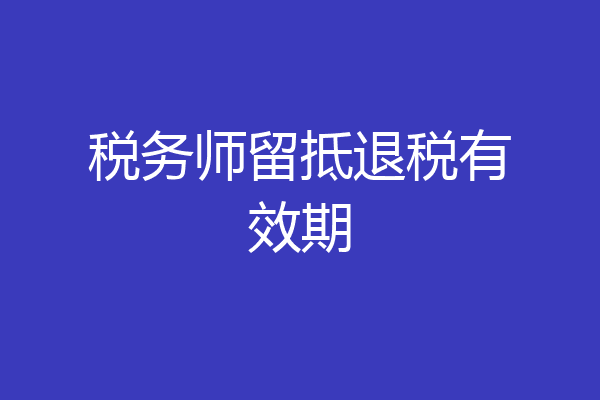 税务师留抵退税有效期