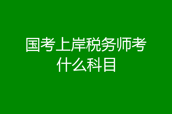 国考上岸税务师考什么科目