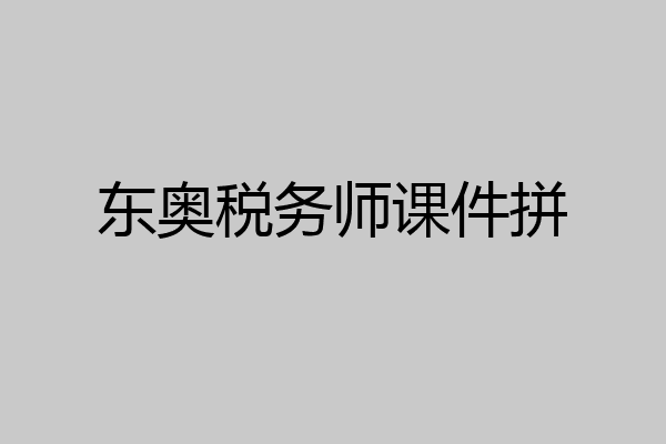 东奥税务师课件拼