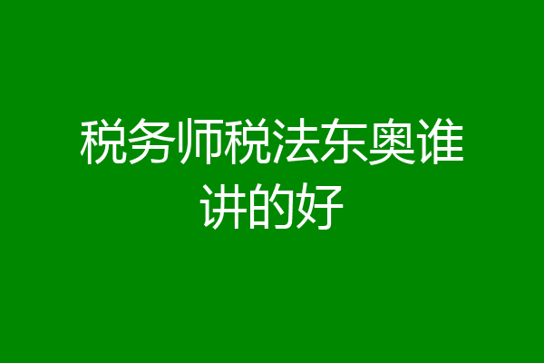 税务师税法东奥谁讲的好