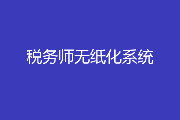 税务师无纸化系统