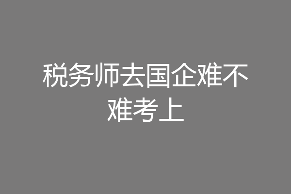 税务师去国企难不难考上