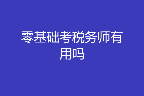零基础考税务师有用吗