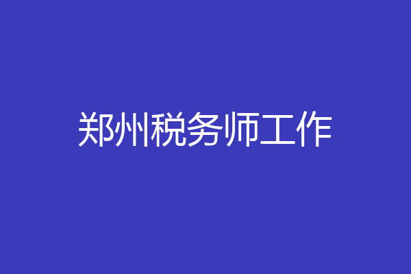 郑州税务师工作