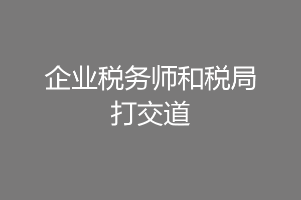 企业税务师和税局打交道