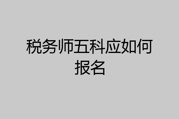 税务师五科应如何报名