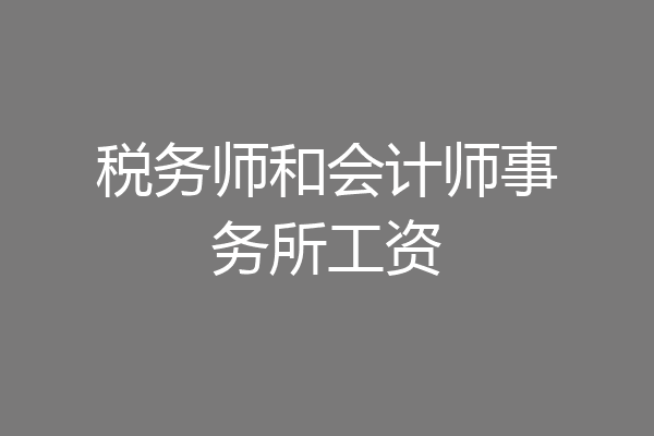 税务师和会计师事务所工资