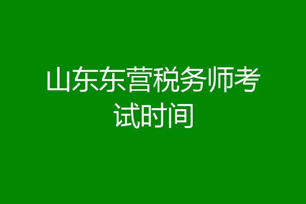 山东东营税务师考试时间