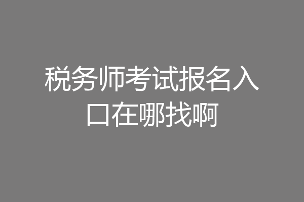 税务师考试报名入口在哪找啊