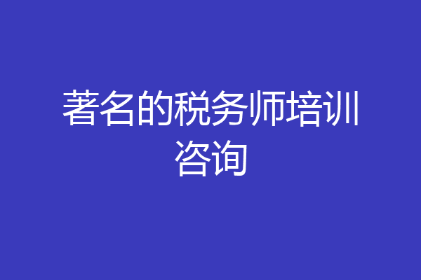 著名的税务师培训咨询