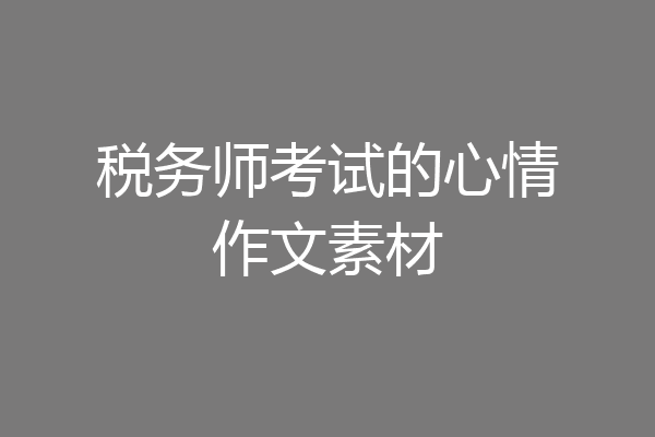 税务师考试的心情作文素材
