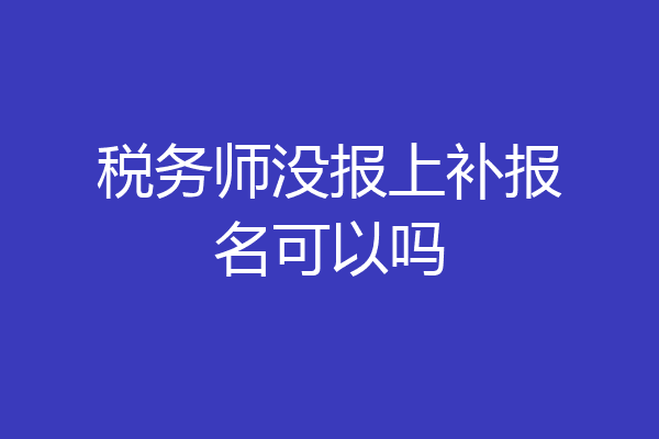 税务师没报上补报名可以吗