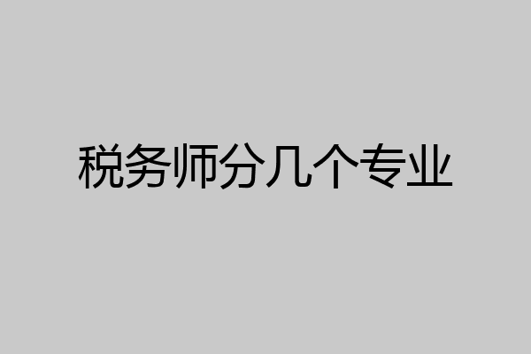 税务师分几个专业