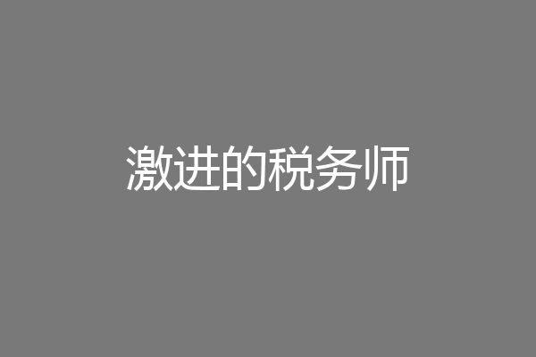 激进的税务师