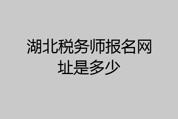 湖北税务师报名网址是多少