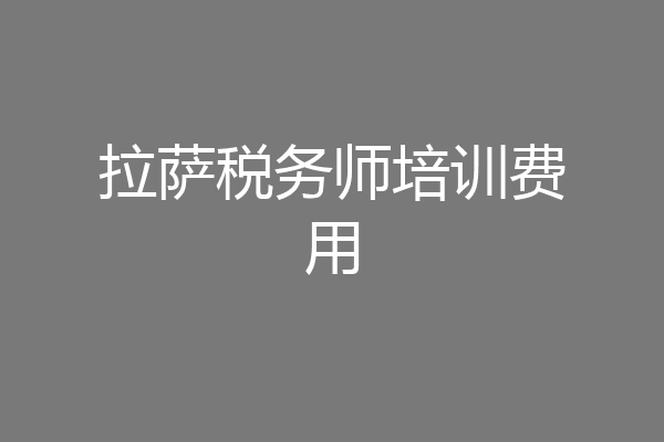 拉萨税务师培训费用