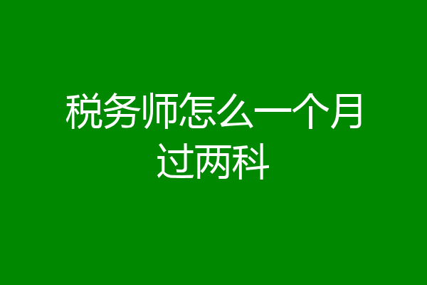 税务师怎么一个月过两科