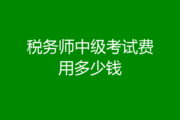 税务师中级考试费用多少钱