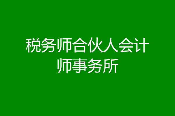 税务师合伙人会计师事务所