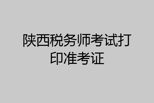 陕西税务师考试打印准考证