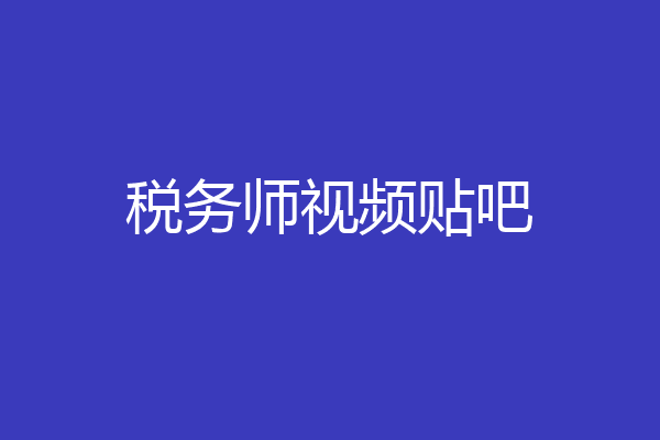税务师视频贴吧