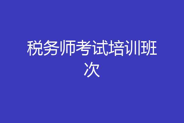 税务师考试培训班次