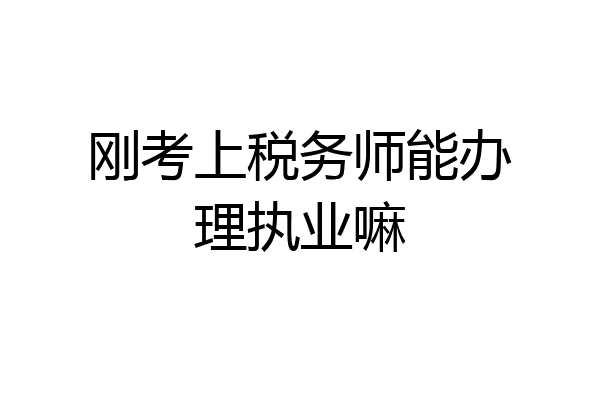 刚考上税务师能办理执业嘛