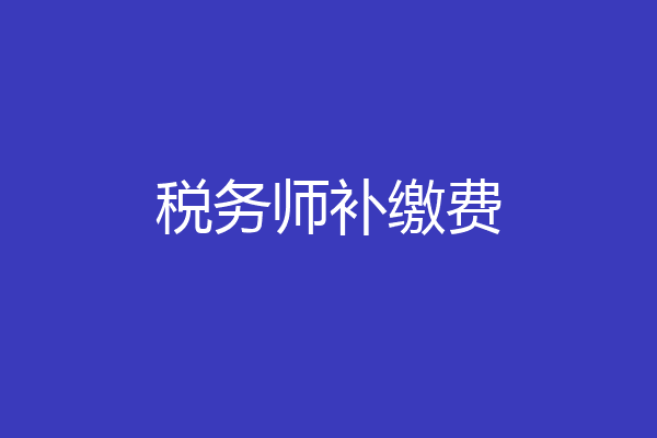 税务师补缴费