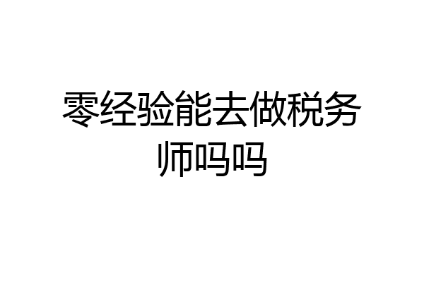 零经验能去做税务师吗吗