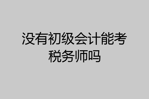 没有初级会计能考税务师吗