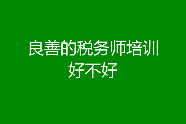 良善的税务师培训好不好
