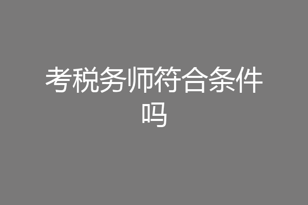 考税务师符合条件吗