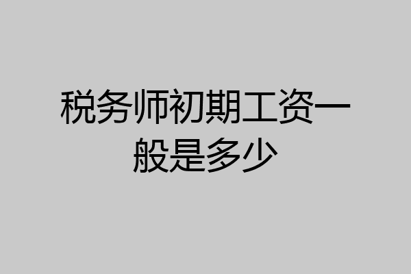 税务师初期工资一般是多少