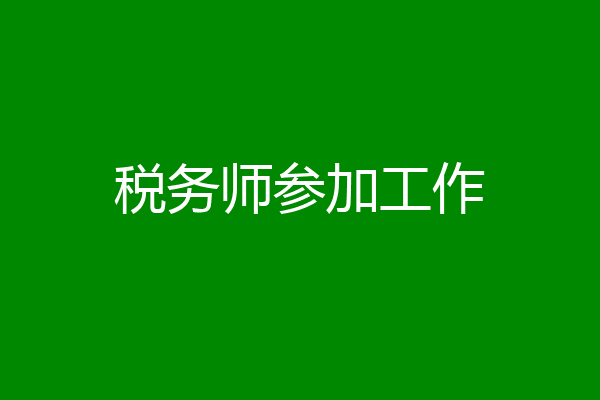 税务师参加工作
