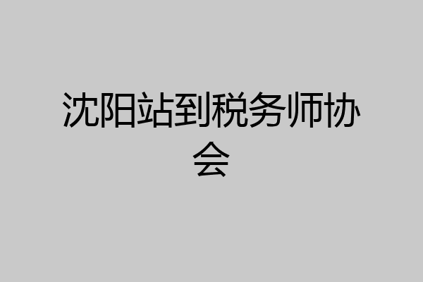 沈阳站到税务师协会