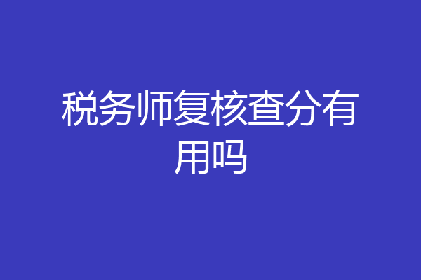 税务师复核查分有用吗