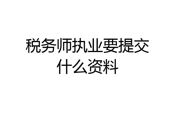 税务师执业要提交什么资料